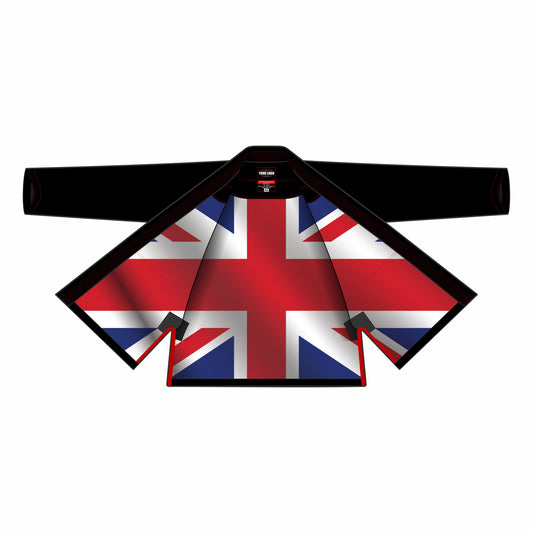 BRITISH PREMIUM SUBLIMATION PATRIOTIC BLACK BRAZILIAN JIU JITSU GI